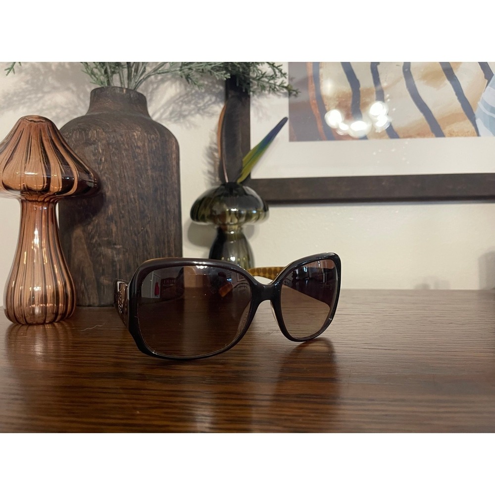 Tory Burch TY7004 Sunglasses - Brown Oversized Square Frame, Gold Logo